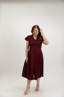 Soft Tailored Skater Dress (Sangria) - ELTWINE