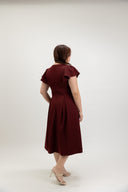 Soft Tailored Skater Dress (Sangria) - ELTWINE