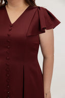 Soft Tailored Skater Dress (Sangria) - ELTWINE