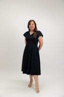 Soft Tailored Skater Dress (Eclipse Navy) - ELTWINE