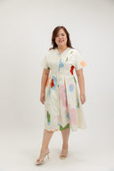 Liora Fit & Flare A-line Midi Dress (Floral Abstract) - ELTWINE