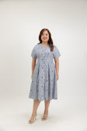 Liora Fit & Flare A-line Midi Dress (Heart Embriodery) - ELTWINE