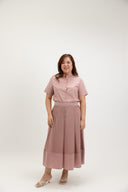 Airlight Panelled Skirt (Muted Rose)