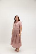 Airlight Panelled Skirt (Muted Rose)