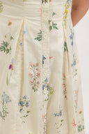Liora Fit & Flare A-line Midi Dress (Ivory Botanica) - ELTWINE