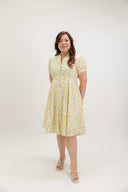 Lawnfield Button Shirt Dress (Butter MircoGarden) - ELTWINE