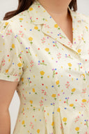 Lawnfield Button Shirt Dress (Butter MircoGarden) - ELTWINE