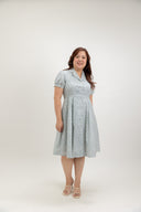 Lawnfield Button Shirt Dress (Porcelain Meadow)