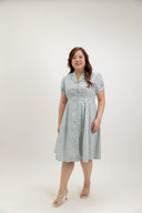Lawnfield Button Shirt Dress (Porcelain Meadow)