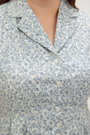 Lawnfield Button Shirt Dress (Porcelain Meadow)