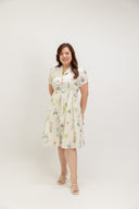 Lawnfield Button Shirt Dress (Ivory Botanica)