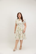 Lawnfield Button Shirt Dress (Ivory Botanica)