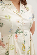 Lawnfield Button Shirt Dress (Ivory Botanica)