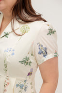 Lawnfield Button Shirt Dress (Ivory Botanica)