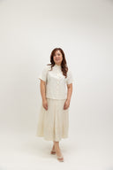 Modern Refined Mandarin Shirt (Soft Ivory)