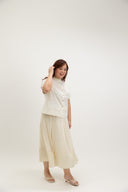 Airlight Panelled Skirt (Soft Ivory)