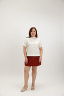 Modern Refined Mandarin Shirt (Soft Ivory)