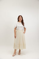 Airlight Panelled Skirt (Soft Ivory)