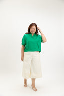 Lila Classic Button-Back Blouse (Fern Green) - ELTWINE