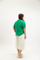 Lila Classic Button-Back Blouse (Fern Green) - ELTWINE