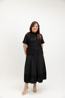Modern Refined Mandarin Shirt (Midnight Black)