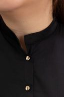 Modern Refined Mandarin Shirt (Midnight Black)