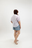 Lila Classic Button-Back Blouse (Lilac) - ELTWINE