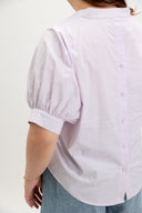 Lila Classic Button-Back Blouse (Lilac) - ELTWINE