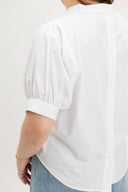 Lila Classic Button-Back Blouse (White)