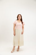 Sweetheart Eyelet Flutter-Sleeve Top (Petal Rose)