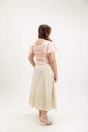 Sweetheart Eyelet Flutter-Sleeve Top (Petal Rose)