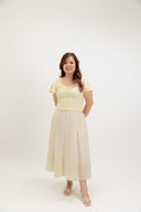 Sweetheart Eyelet Flutter-Sleeve Top (Buttercup)