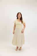 Sweetheart Eyelet Flutter-Sleeve Top (Buttercup)