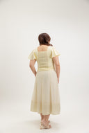 Sweetheart Eyelet Flutter-Sleeve Top (Buttercup)