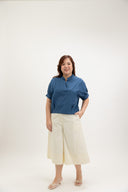 Lila Classic Button-Back Blouse (Storm Blue)