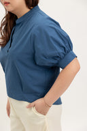 Lila Classic Button-Back Blouse (Storm Blue)