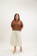 Lila Classic Button-Back Blouse (Coffee)