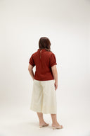 Open House Tie Blouse (Rouge Red) - ELTWINE