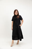 Modern Refined Mandarin Shirt (Midnight Black)