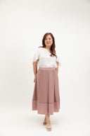 Airlight Panelled Skirt (Muted Rose)