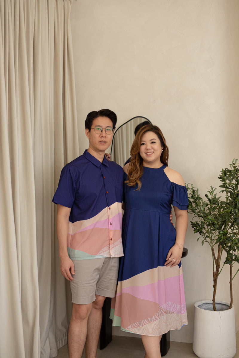 Édition Limitée Printed Collared Shirt (Navy)