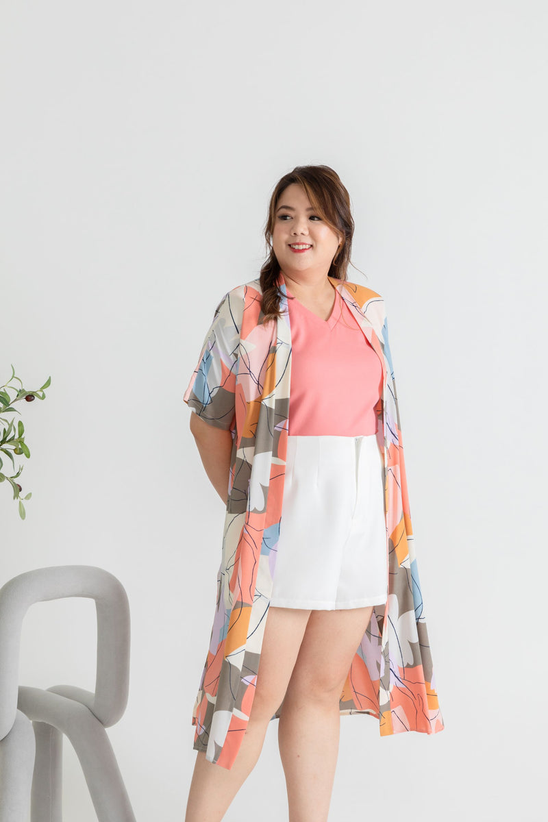 Printed Throw Outerwear (Playful Art)