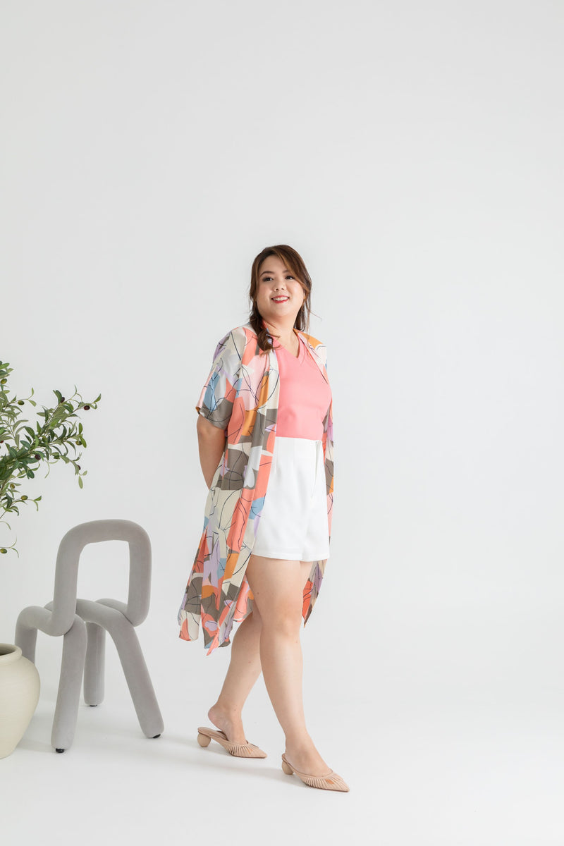 Printed Throw Outerwear (Playful Art)