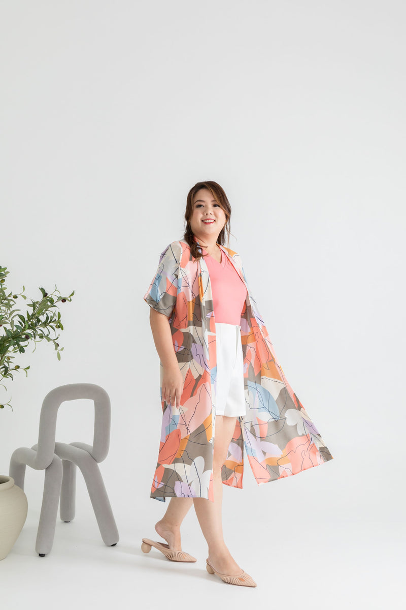 Printed Throw Outerwear (Playful Art)