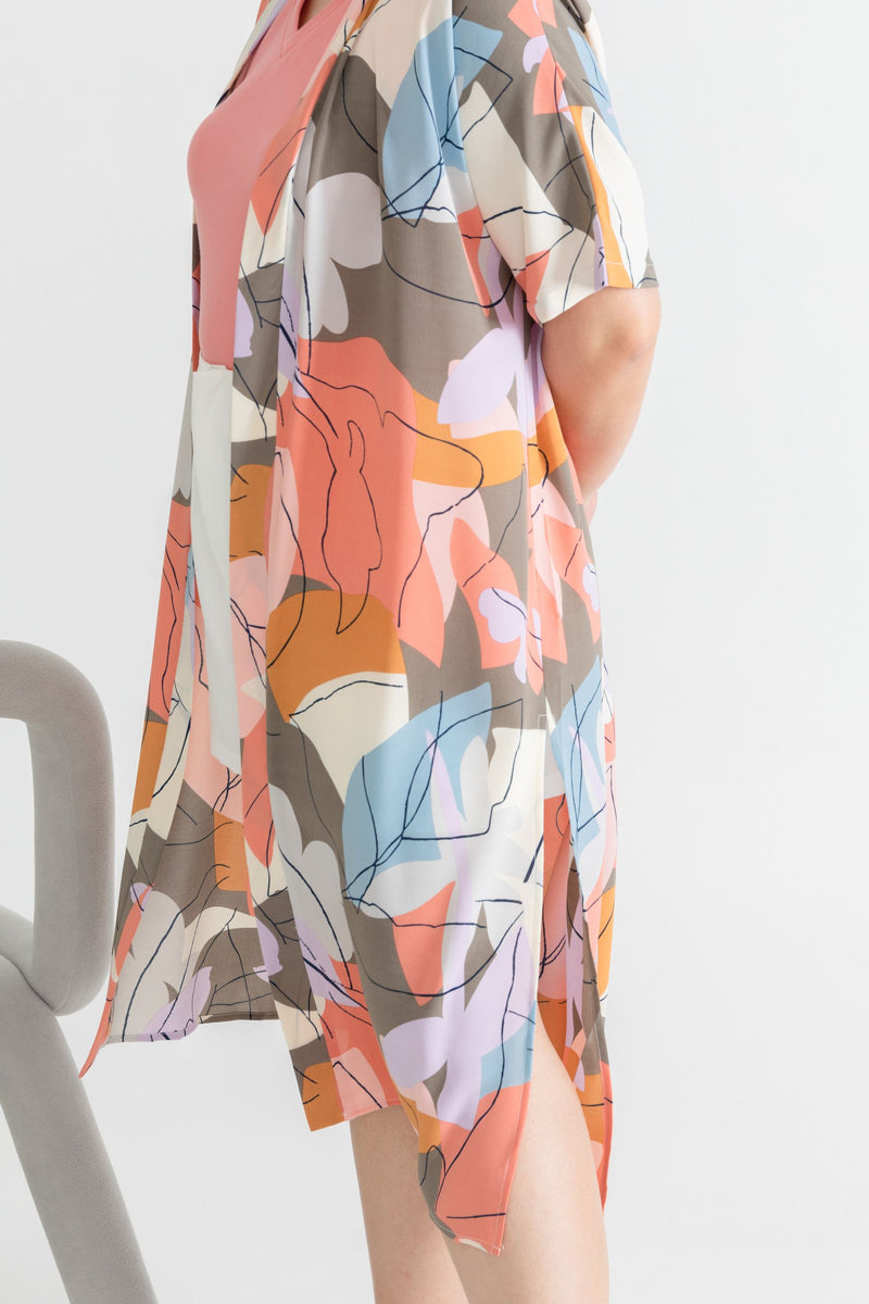 Printed Throw Outerwear (Playful Art)