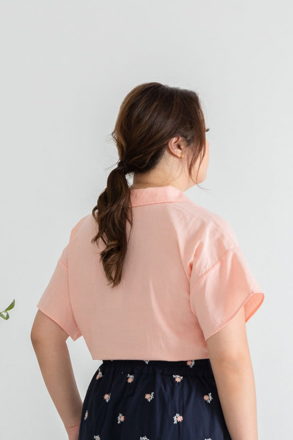 Cloud Buttons Twist Hem Oversize (Peach)