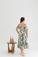 Ruffles Hem Chiffon Midi Dress (Emerald)