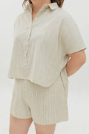 Coastal Stripe Shirt (Creme)