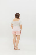 Clare Smocked Textured Top (Cream)