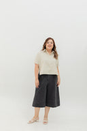 Soft Denim Culottes (Charcoal)